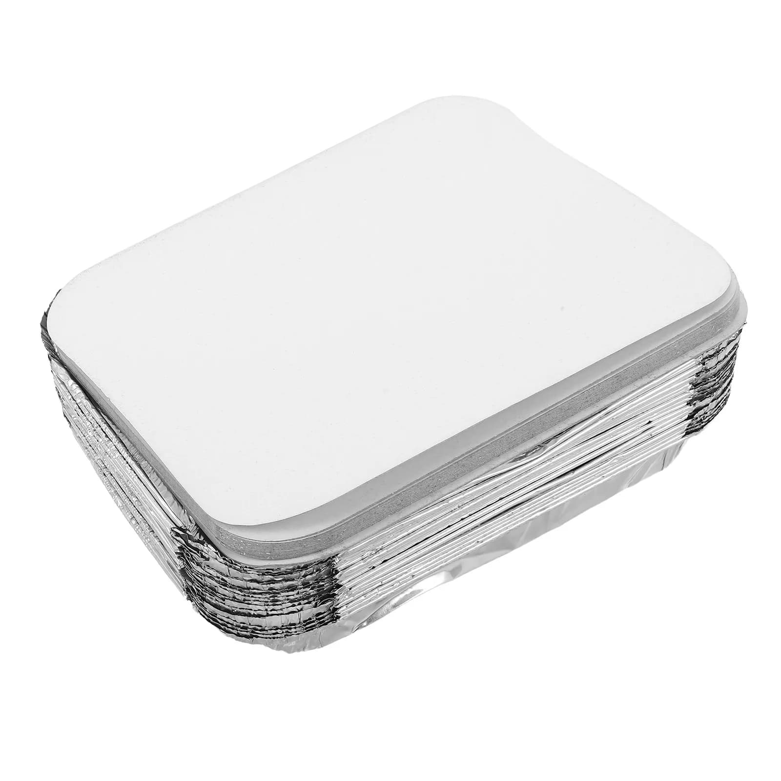 20 Pezzi Vassoi in Alluminio con Coperchio 23x18x3cm, Contenitori a 3 Scomparti per Asporto, Vassoi per Catering