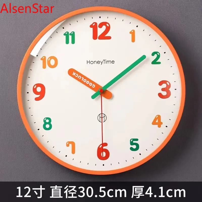 Modern Living Room Wall Clock Simple Bedroom Home Wall Hanging Clocks Punch-free Silent Clock Watch Home Decoration