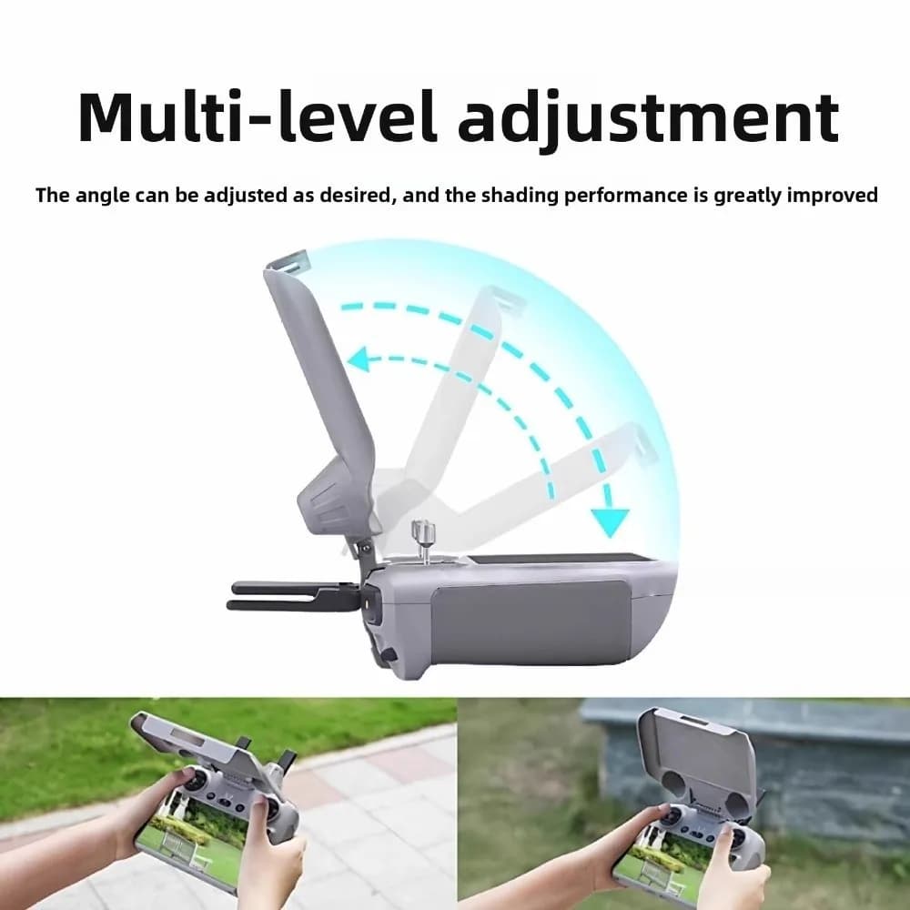 Parasole in plastica RC Antigraffio Grigio Parasole di controllo Installazione semplice Regolazione multi-angolo per DJI RC1/RC2/N1/N2/N3
