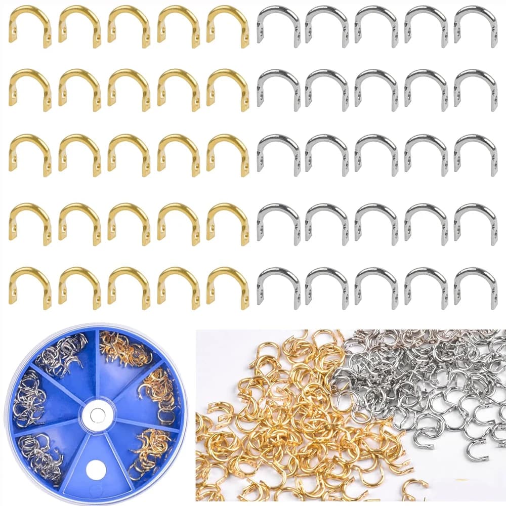 400 pcs fishing fork Easy Spinner U-shaped fork brass links Spinner fork blade for Lure Making fishing accessories