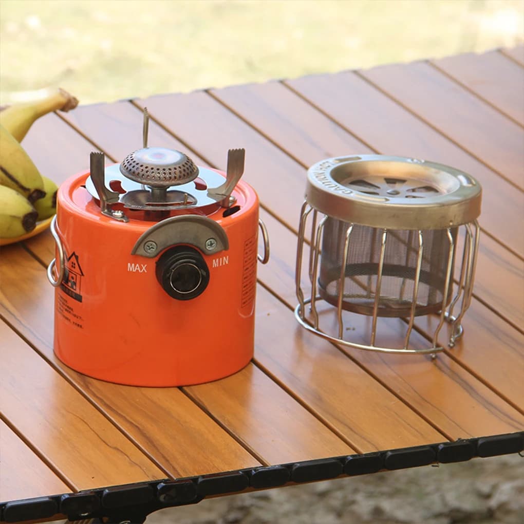 2-in-1 Camping Ice Fishing Heater Cooker Portable Tent Heating Stove Hiking Traveling Picnicking Backpacking Warmer Accessory