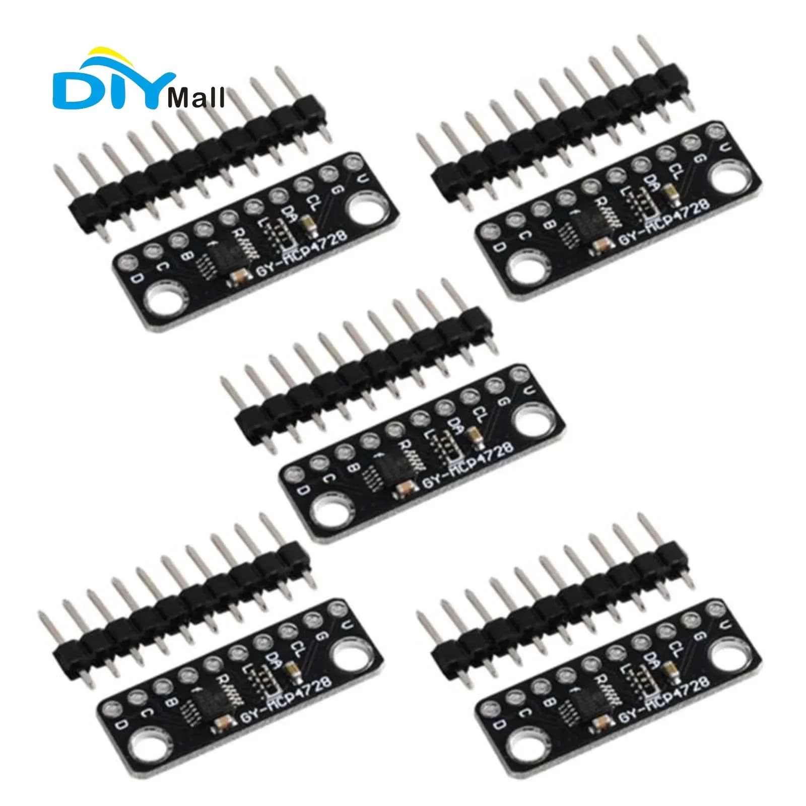 12-Bit DAC Module GY-MCP4728 with EEPROM for Arduino Development, 5PCS High Precision Digital to Analog Converter