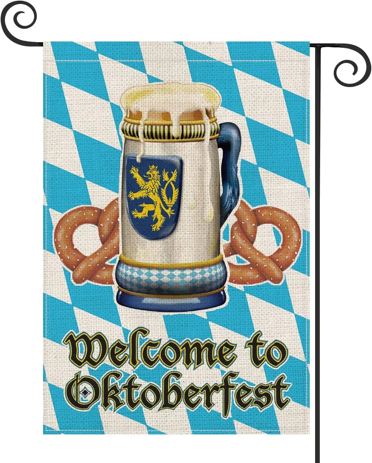 Benvenuto all'oktoberfest Bavaria boccale di birra Pretzel Garden Flag verticale Double Sided Celebration Yard decorazione esterna 12x18 pollici
