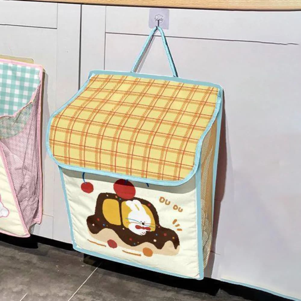 Non-woven Fabric Dirty Clothes Basket Folding Wall Mounted Dirty Clothes Storage Bag Large Capacity Dust-proof Laundry Basket
