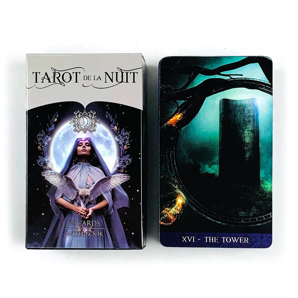 Tarot De La Nuit Cards A 78 Deck Oracle English Visions Divination Edition Borad Playing Games，Family Entertainment Party Game