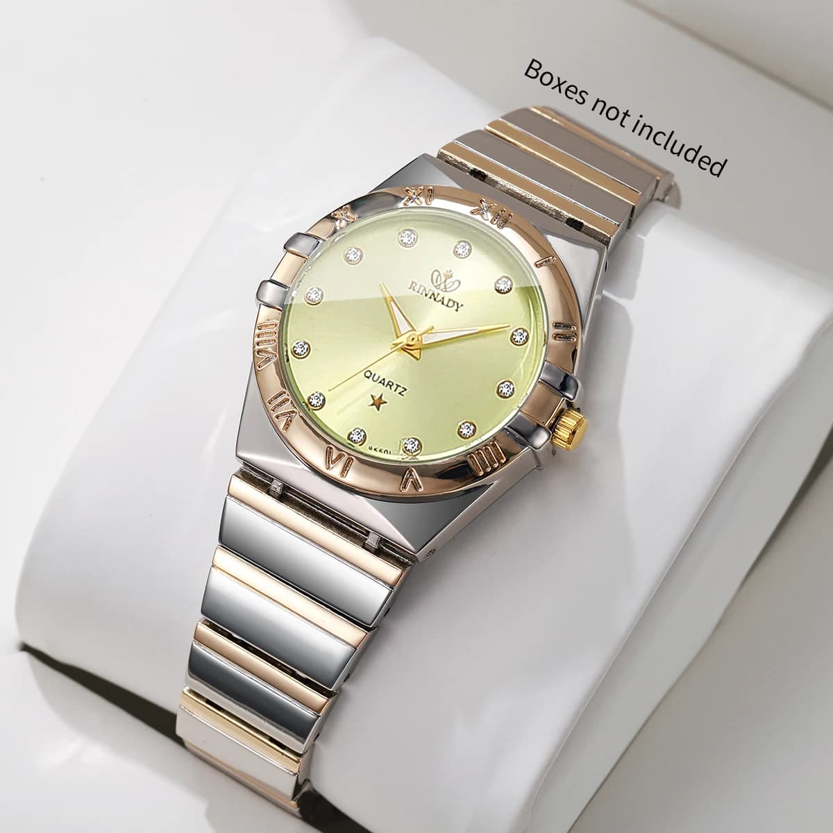 Orologi da donna di lusso con strass, eleganti orologi da polso al quarzo con cinturino in acciaio inossidabile, orologio da donna (senza scatola)