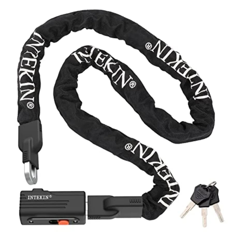 Lucchetto a Catena per Bici Resistente 3FT 4FT 5FT, Spessore 8mm 10mm, Antifurto con 3 Chiavi per Bicicletta e Moto, Nero