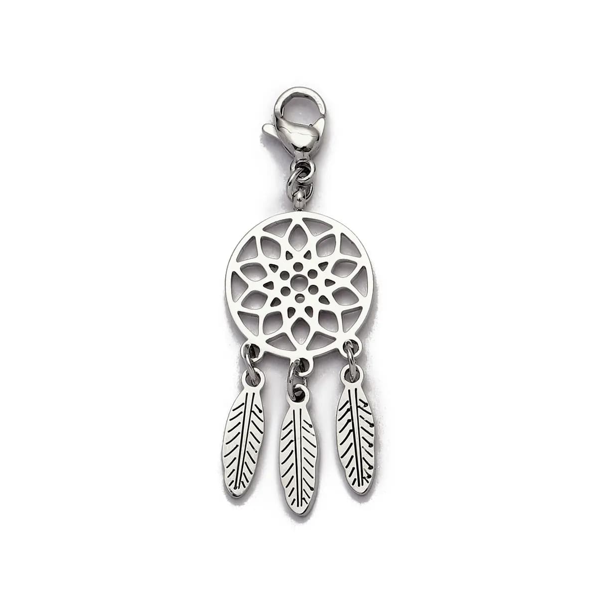 5Pcs/Lot Cute Dream Catcher OM Stainless Steel Diy Jevelry Making Charms Women Number 18 21 Yinyang Bracelet Lobster Pendants