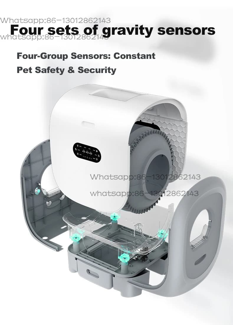 Intelligent automatic cat litter box with a large space of 101 liters and self-cleaning function