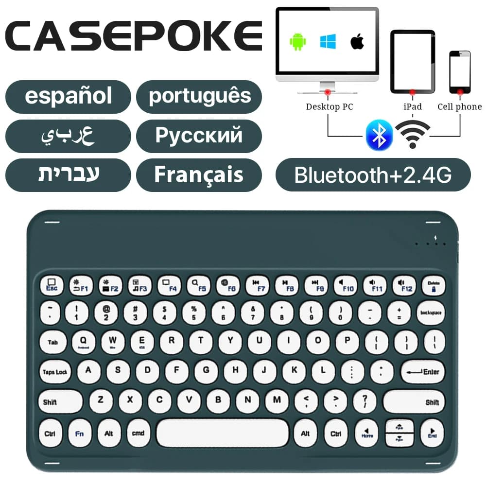 CASEPOKE per iPad tastiera multilingue silenziosa ultrasottile per Samsung assembla tastiera e Mouse Tablet universali Xiaomi