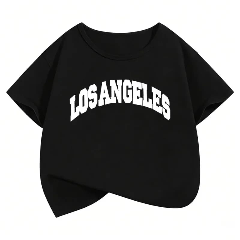 T-shirt casual Y2K stampata a maniche corte per bambini e ragazzi, maglietta estiva primaverile per ragazzi e ragazze