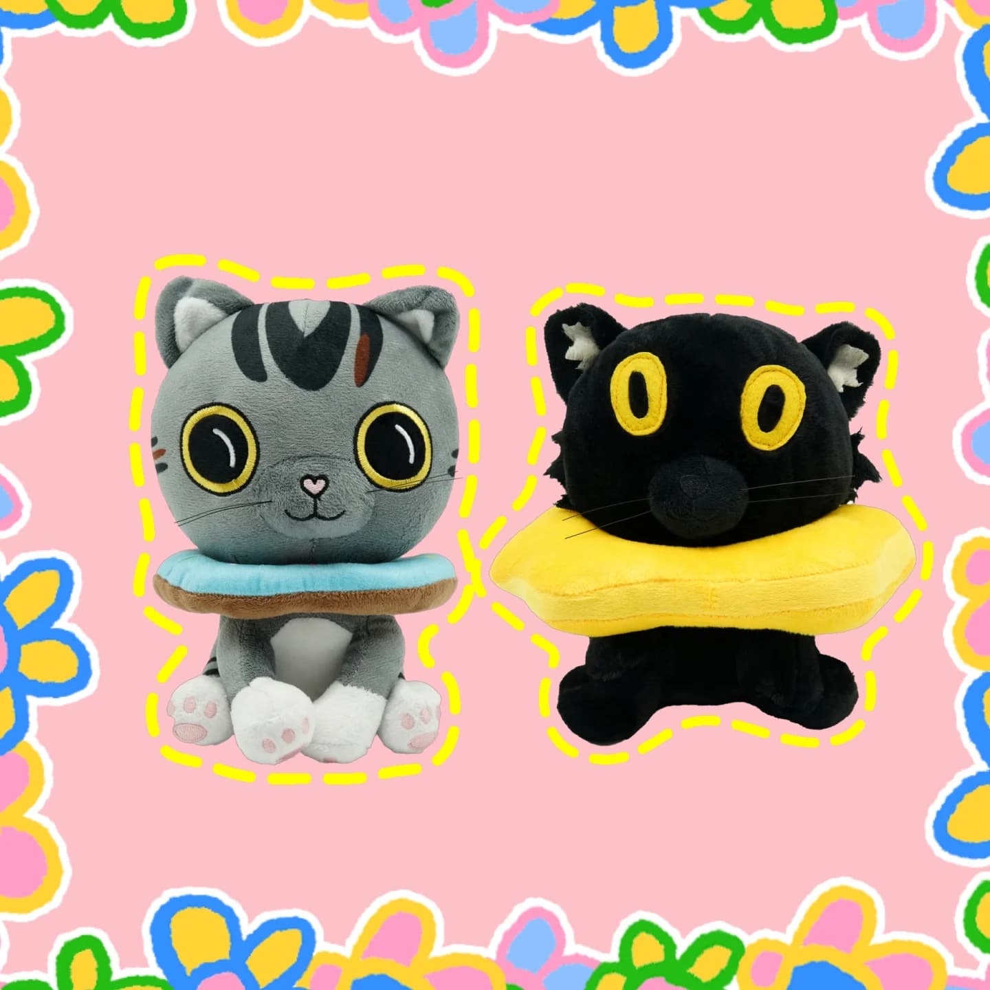 YanQing New Cute Soft 20cm Ralph and Bella Plushie Stuffed Cartoon Cat Plush Home Comfort Pillow Cushion Gift Doll Kids Girls