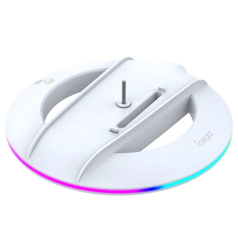Supporto verticale RGB per console PS5 Slim con disco antiscivolo Versioni digitali con 7 luci a LED Accessori di gioco