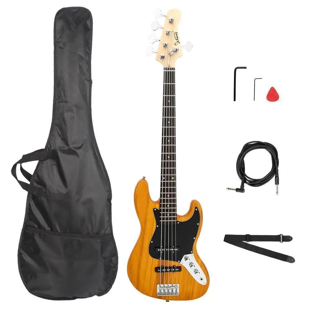 Nuova Borsa per Basso Elettrico a 5 Corde Gjazz Full Size + Tracolla + Plettri