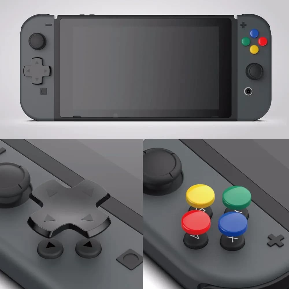 Savage Raven di Skull & Co. Set di tappi per pulsanti D-Pad DPAD per controller Joy-Con Nintendo Switch/OLED