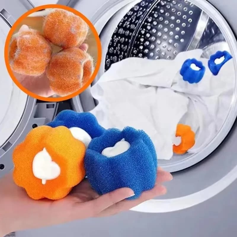 Kit di Palline Magiche per Bucato, Strumento Riutilizzabile per la Pulizia dei Vestiti, Rimozione Peli di Animali, Cattura Peli di Cani e Gatti per Lavatrice