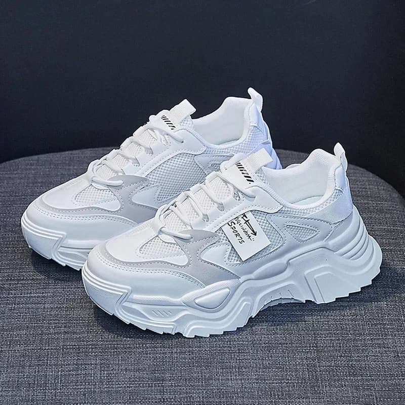 Nuove Sneakers Traspiranti da Donna in Mesh, Scarpe Sportive Casual con Suola Spessa per Primavera e Autunno, Calzature Atletiche per Ragazze e Studentesse