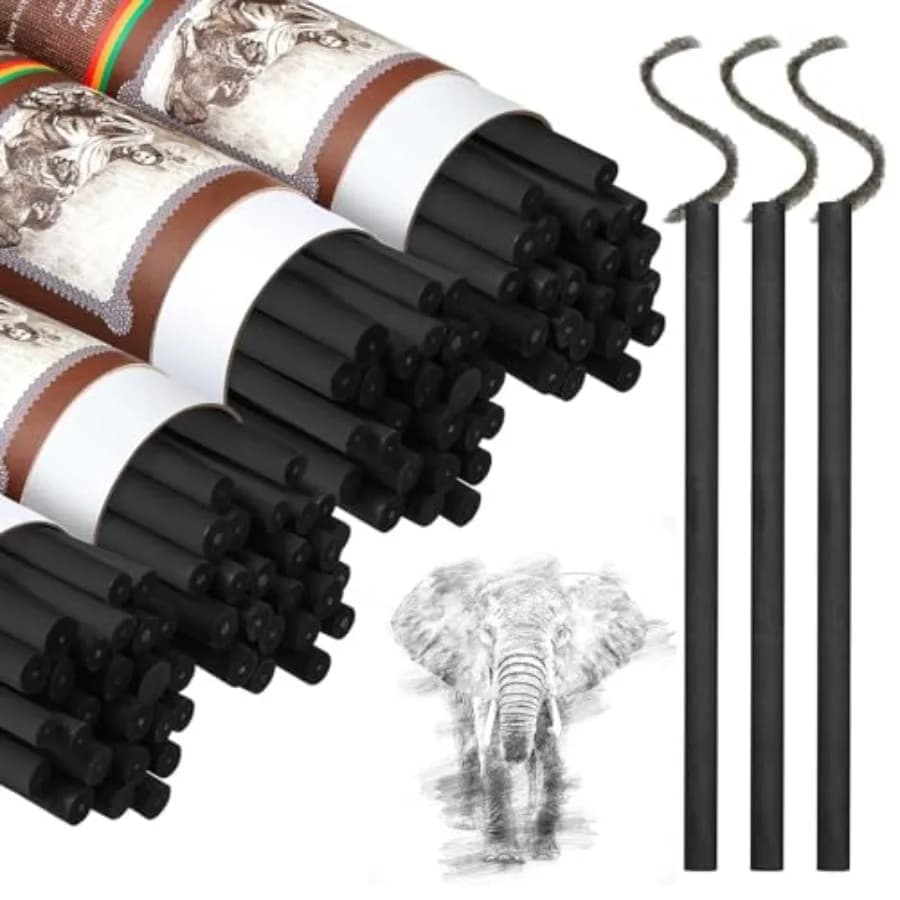 Pcs Willow Charcoal Sticks, Willow Charcoal, Artists, Beginners, Students, Perfect for Sketching, Drawing, Shading, and Fine Ar