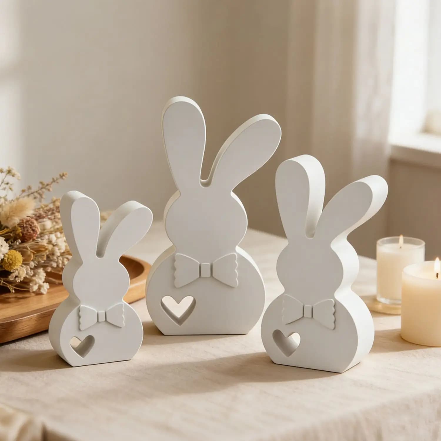 Stampo per coniglio pasquale Stampo riutilizzabile in resina per coniglio Stampo per ornamento in gesso Resistente alle alte temperature per candela decorativa in gesso
