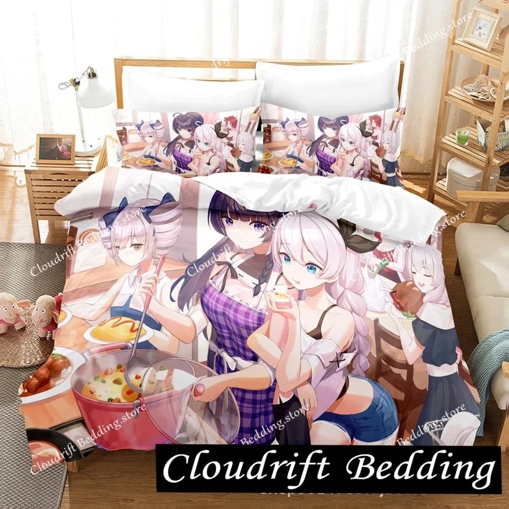 Set di biancheria da letto Honkai Impact 3, singolo, matrimoniale, queen size, king size, set da letto a tema anime, per adulti e bambini, set copripiumino con stampa 3D