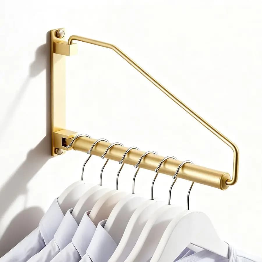 Foldable hanger in Muro with Hook in Armoured Brass and Armoured Armour, Armoured Hanging System