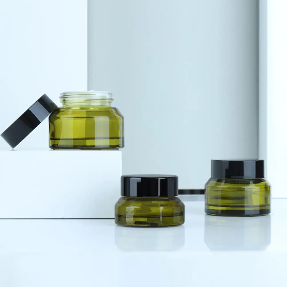 4 contenitori premium in vetro per crema viso, ricaricabili, formato da viaggio, per lozione, ombretto, crema viso, conservazione prodotti skincare
