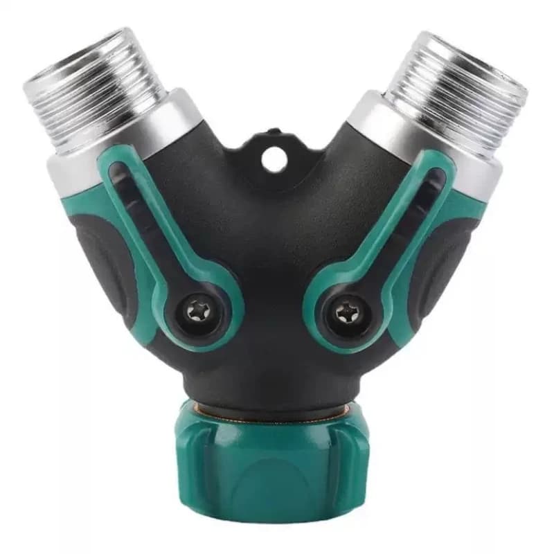 Divisore per Tubi a Y in Lega di Zinco, Giunto a Doppia Via, Derivatore da Uno a Due per Rubinetto, Accessori da Giardino, Derivatore d'Acqua con Filettatura Interna