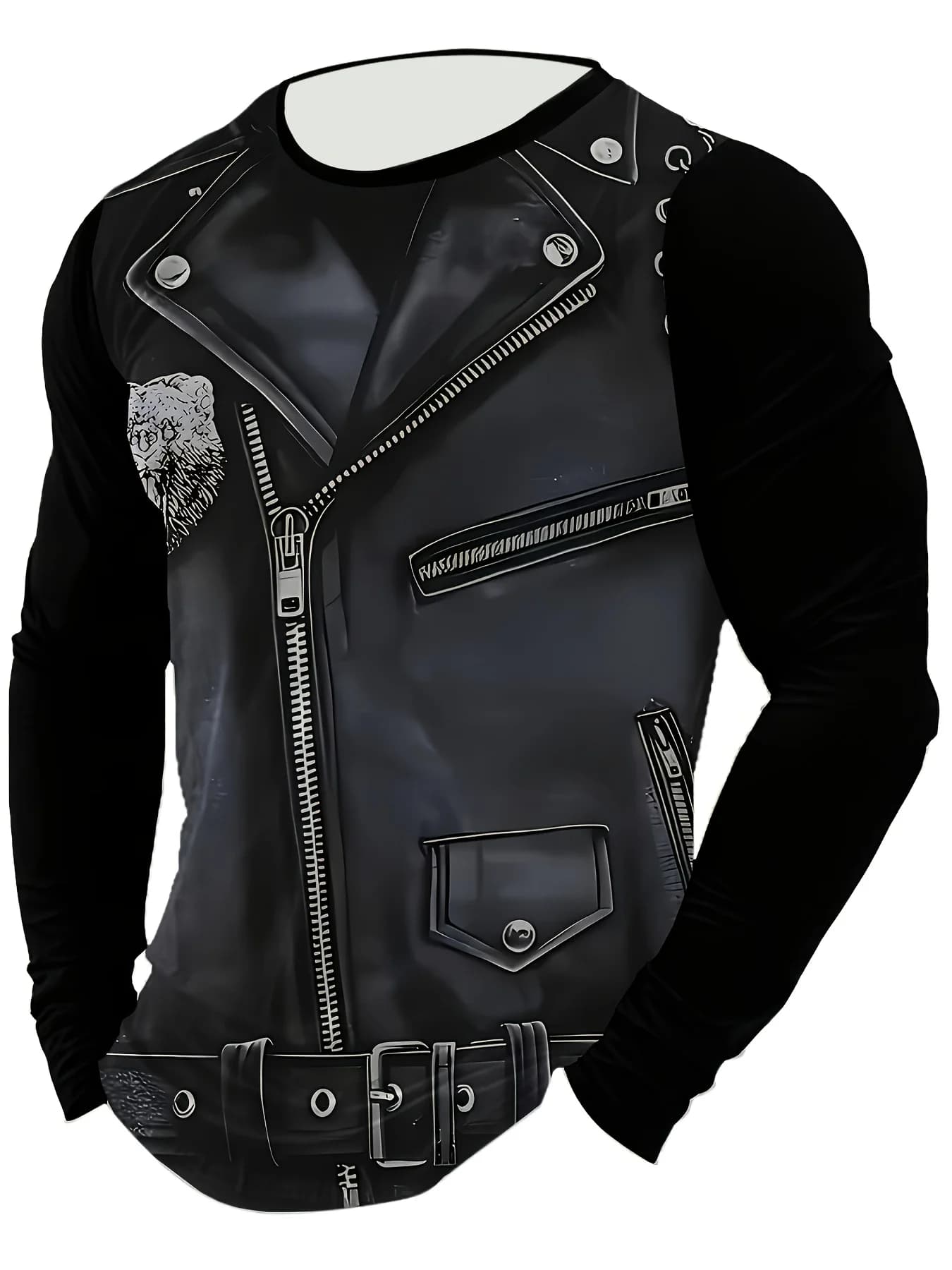 Men's T-shirt with long sleeves with 3D digital print, casual pattern in hinge, breathable, novelty, gift idea 2026