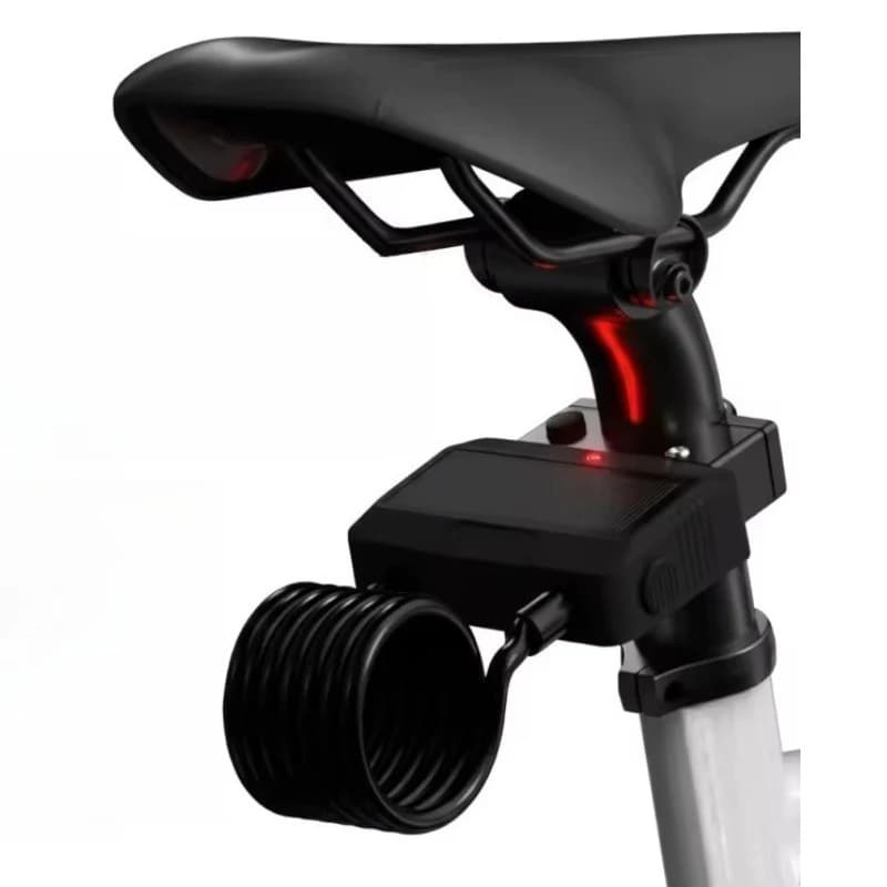 Lucchetto solare intelligente per bicicletta, controllo tramite APP Bluetooth, lucchetto antifurto con cavo da 8 mm impermeabile IPX6, lucchetto per bicicletta senza chiave