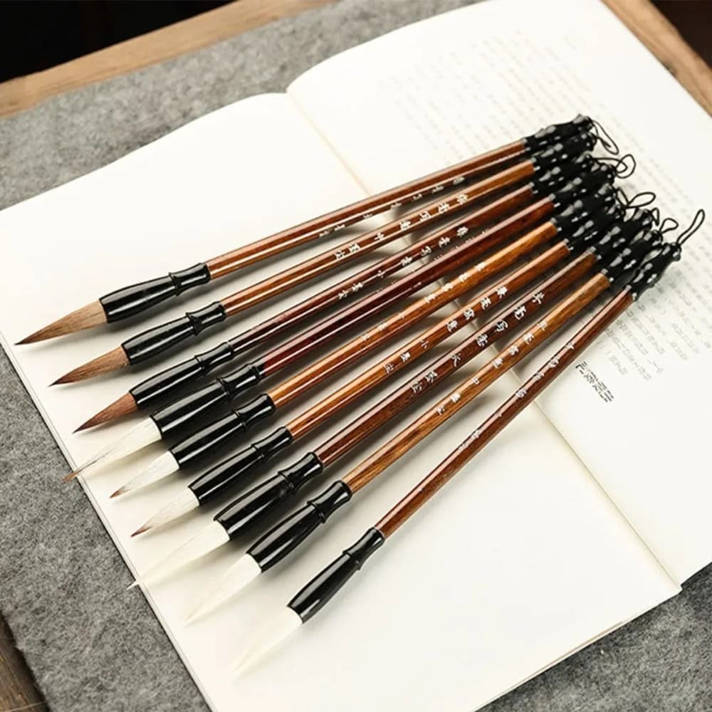 Traditional Chinese Calligraphy Brush Oil Painting Oil Watercolor Scriptures Writing Brush Wolf Hair Wood Art Paint Brush
