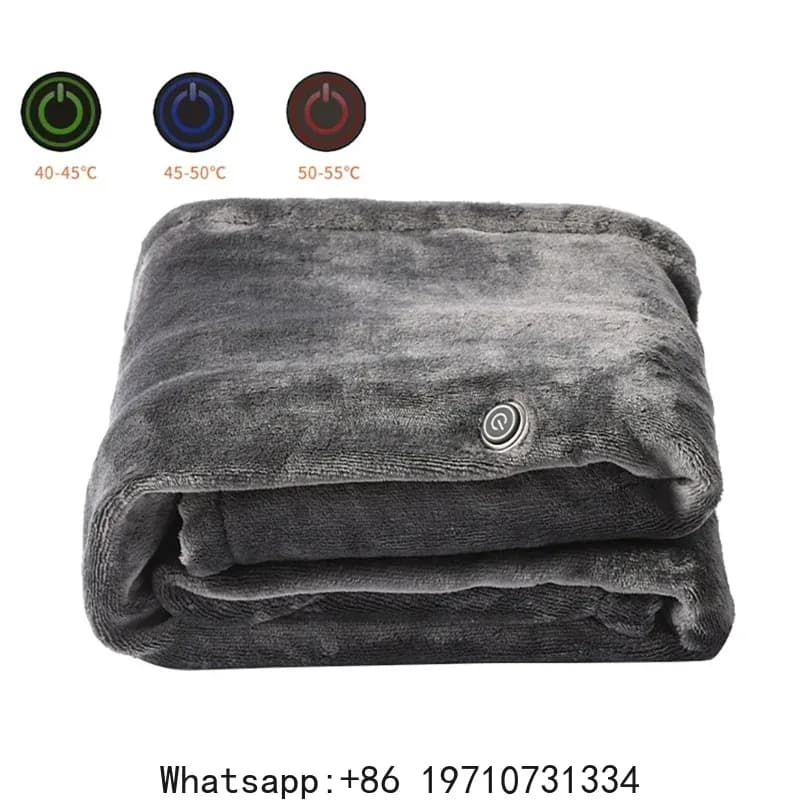 150x80cm Electric Blanket USB Charging Flannel Soft Blanket 3-Level Temperature Adjustment Outdoor Take-out Heating Pad Washable