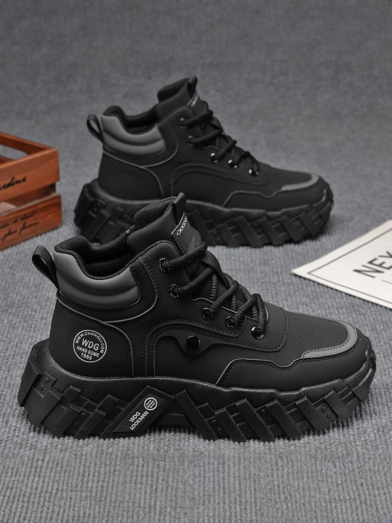 Stivali Invernali da Uomo 2026 Nuovo Stile Britannico con Fodera in Pile, Casual, da Trekking, con Suola Spessa, Stile Americano, Stivali da Lavoro
