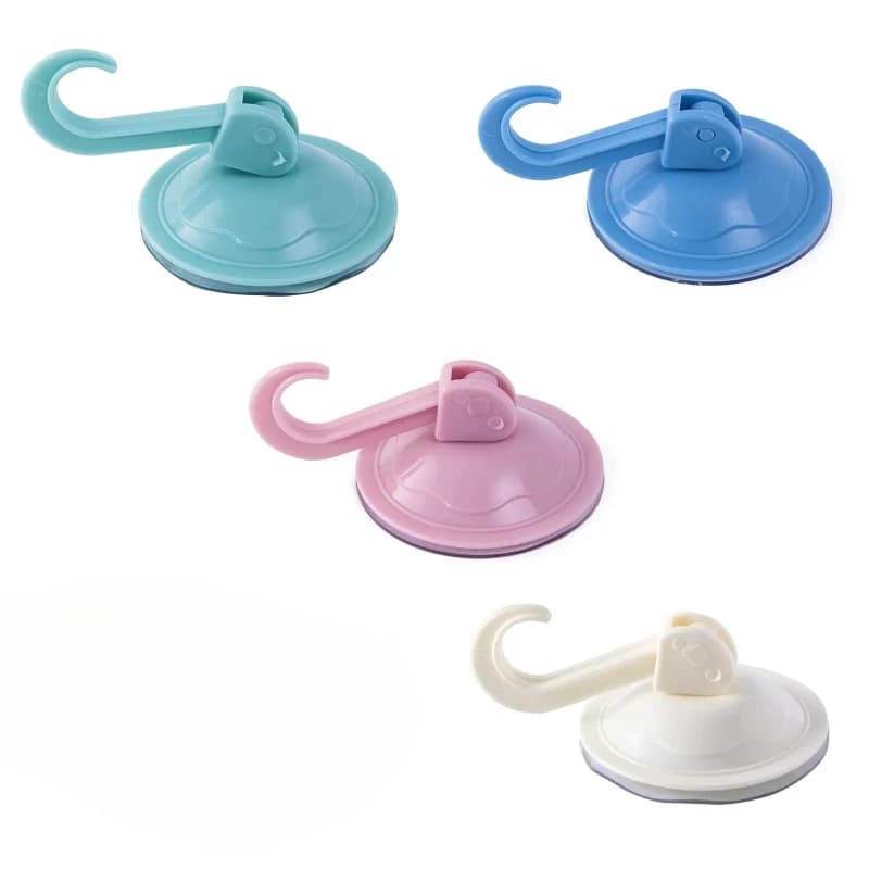 Set di 4 Ganci a Ventosa Resistenti per Bagno, Soggiorno, Cucina, Ingresso, Ganci in PP con Ventosa