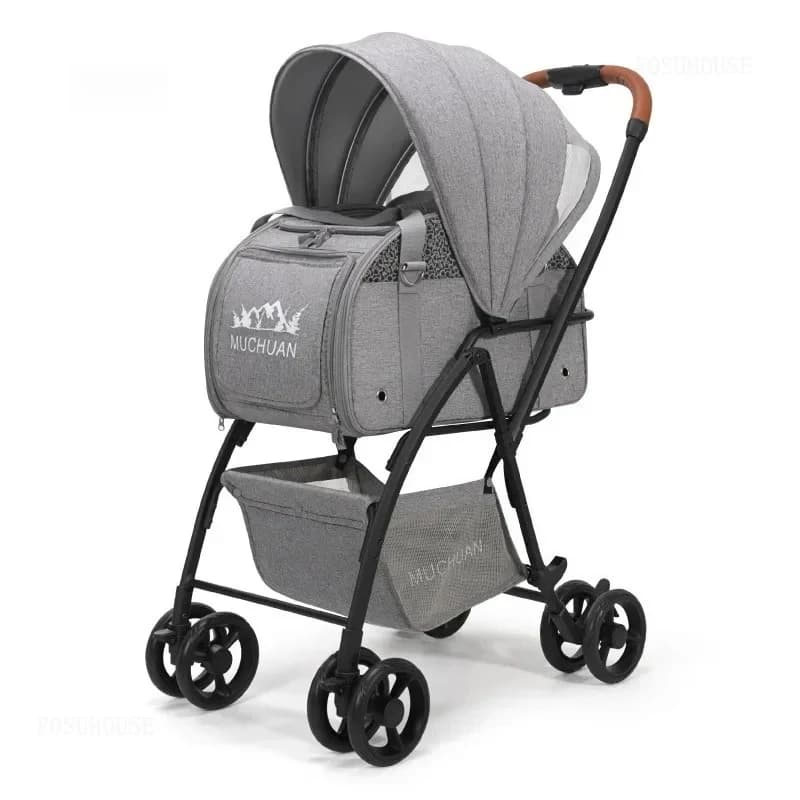 Lightweight and Foldable Stroller Pet Bag Dog Stroller Dog Scooter Dog Trolley with Storage Basket Stroller for Animals