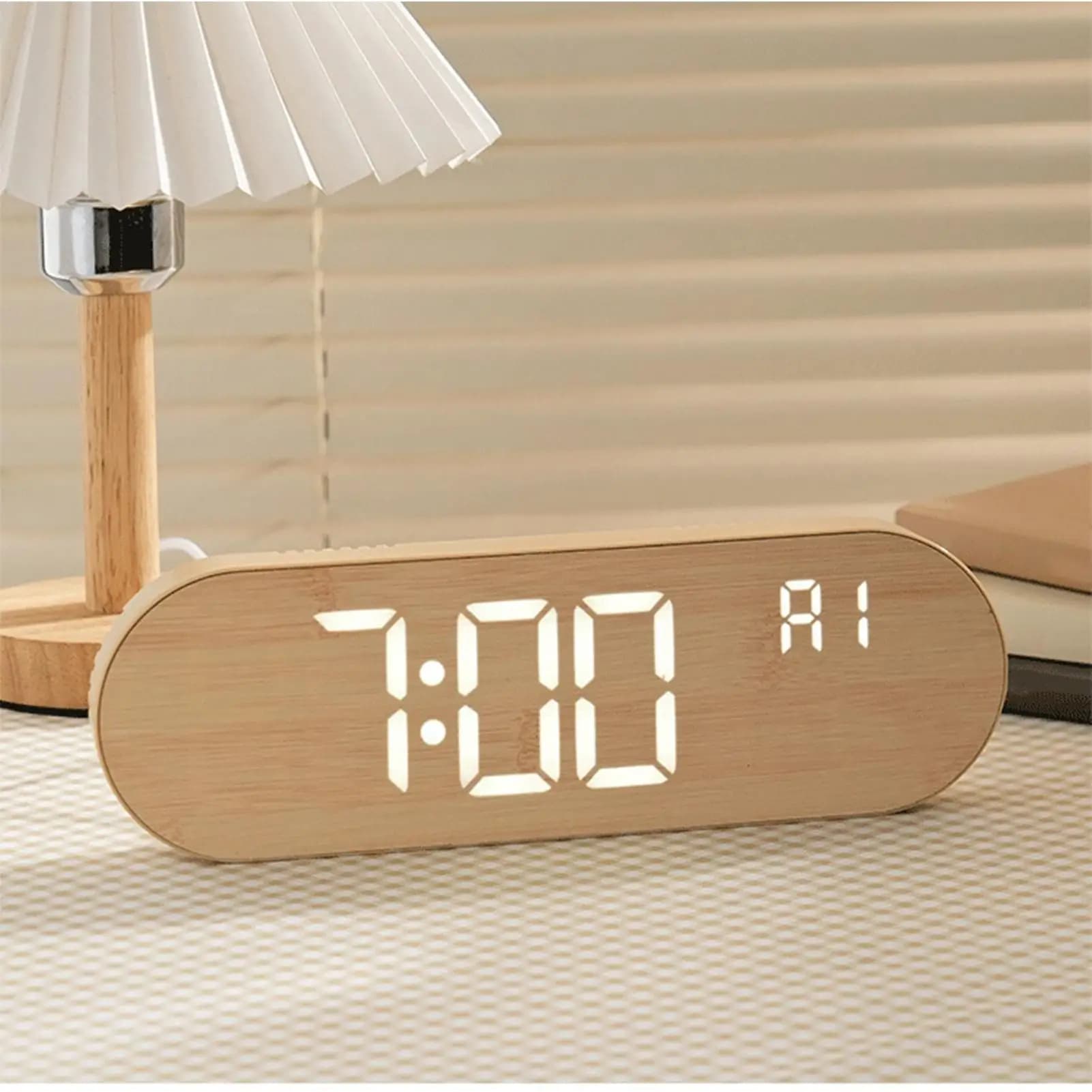 Digital wall clock decorative, digital alarm silent per room, office, classroom, garage, gym, kitchen, bathroom, farmhouse, elderly