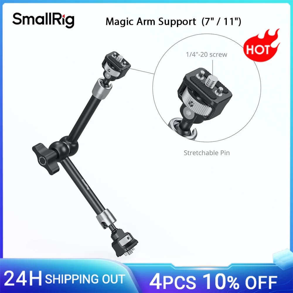 SmallRig 7/11 inch magic arm support with 1/4"-20 screws and retractable monitor pins Smartphone video lights and action room