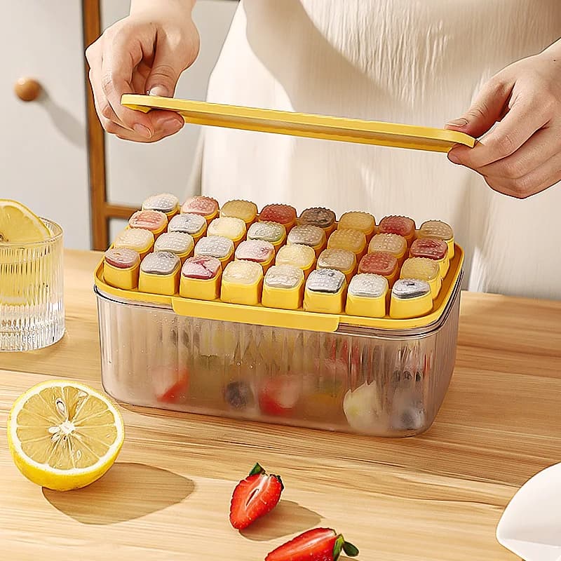 Stampi per Cubetti di Ghiaccio a 32 Griglie, Macchina per Ghiaccio e Gelato con Rilascio Facile, Stampi Riutilizzabili per Cubetti di Ghiaccio per Whisky, Regalo di Natale