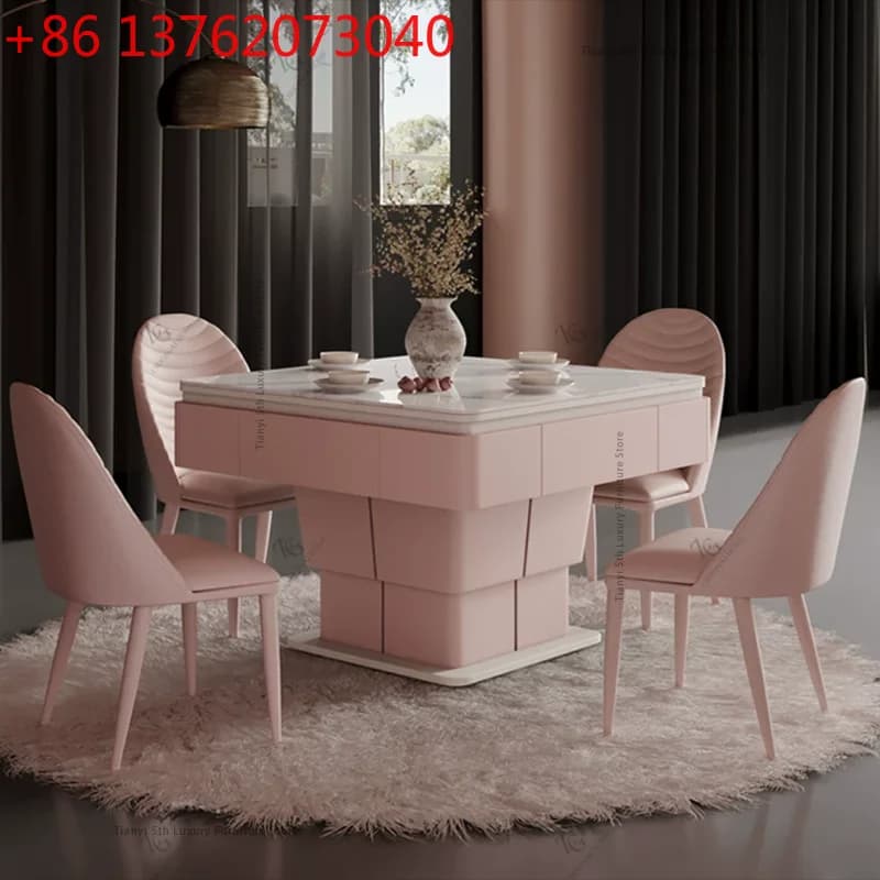 Modern Solid Wood Lifting Mahjong Table Nordic Creative Living Room Multifunctional Automatic Mahjong Machine Home Furniture