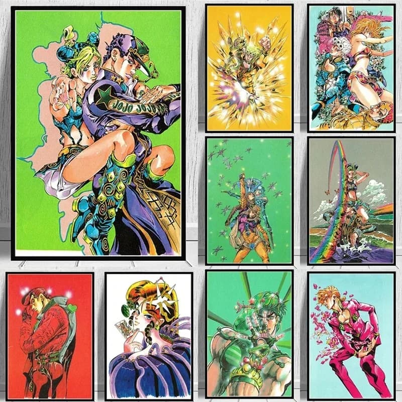 Japanese Anime JoJo S Bizarre Adventure Poster Cartoon Role Canvas Painting Gift Manga Illustration Bedroom Home Decor Pictur