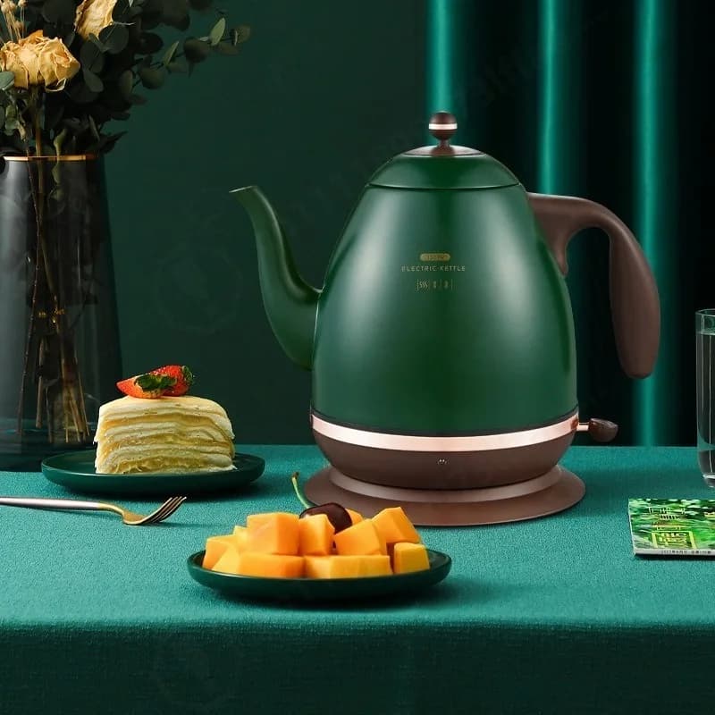 Vintage Long Spout Electric Water Kettle Mini Small Capacity Water Boiler Auto Power Off Portable Heating Teapot