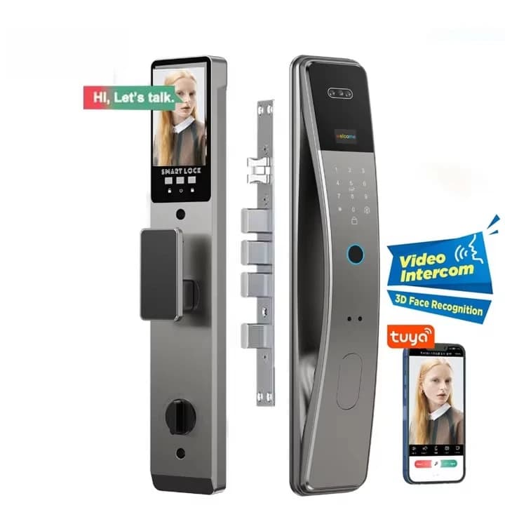 Sicurezza Wifi Serrure Inteligente Riconoscimento facciale 3D/Impronte digitali/password/carta/chiave Smart Lock digitale