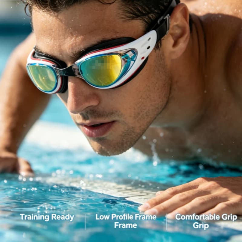 Professional fashion silicone waterproof and anti-fog, high definition men's and women's swimming goggles large frame swimming