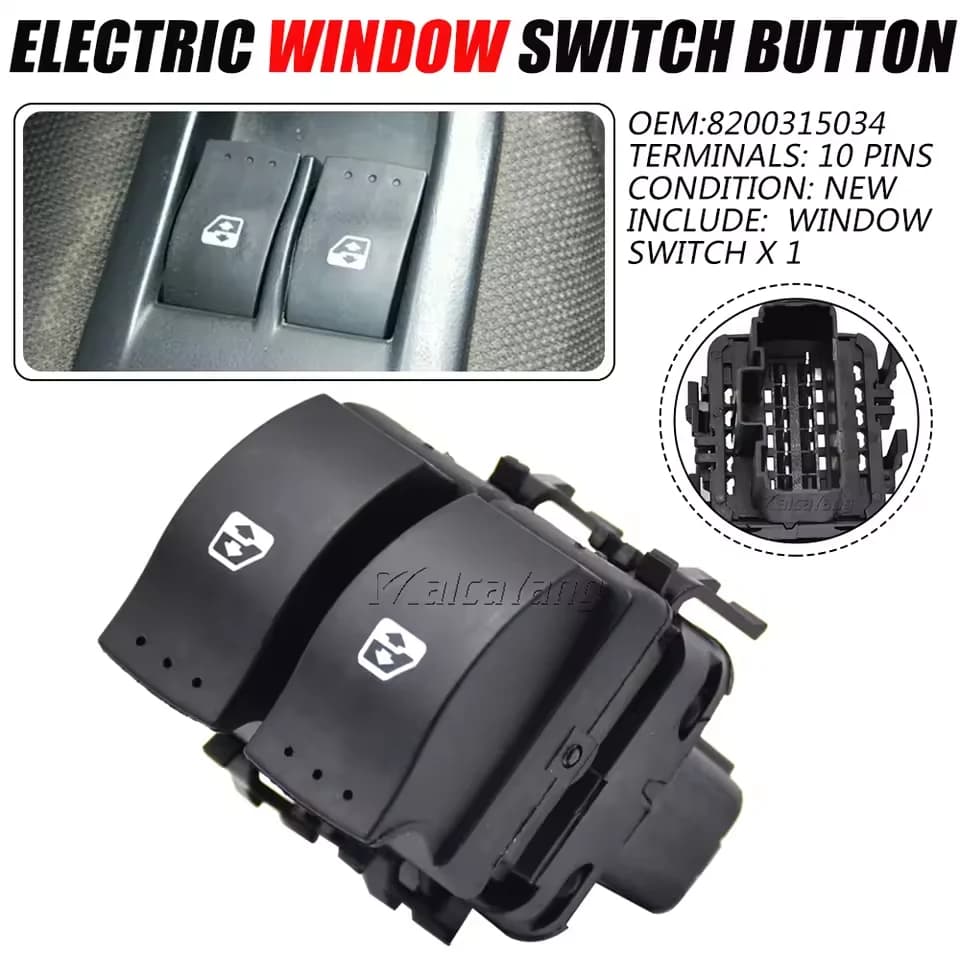 Nuovo Interruttore Elettrico Alzacristalli 8200315034 per Renault Trafic II, Megane II, Opel Vivaro 2002 - 2014