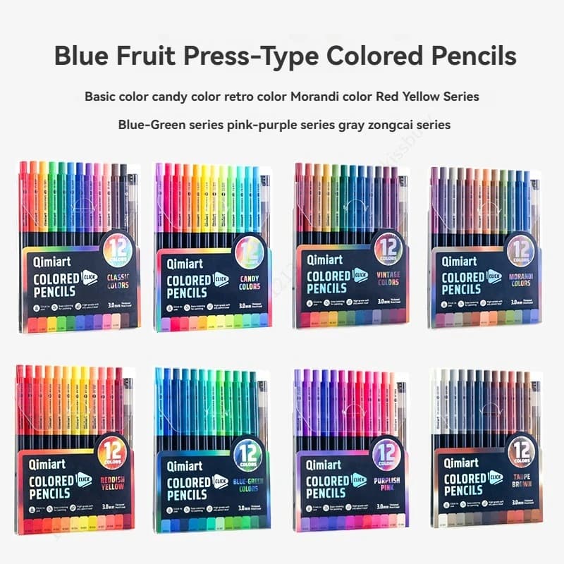 Languo12 Colors/set Mechanical Colored Pencils, Quality Soft Coloured Leads for Adult Artists for Drawing and Journaling