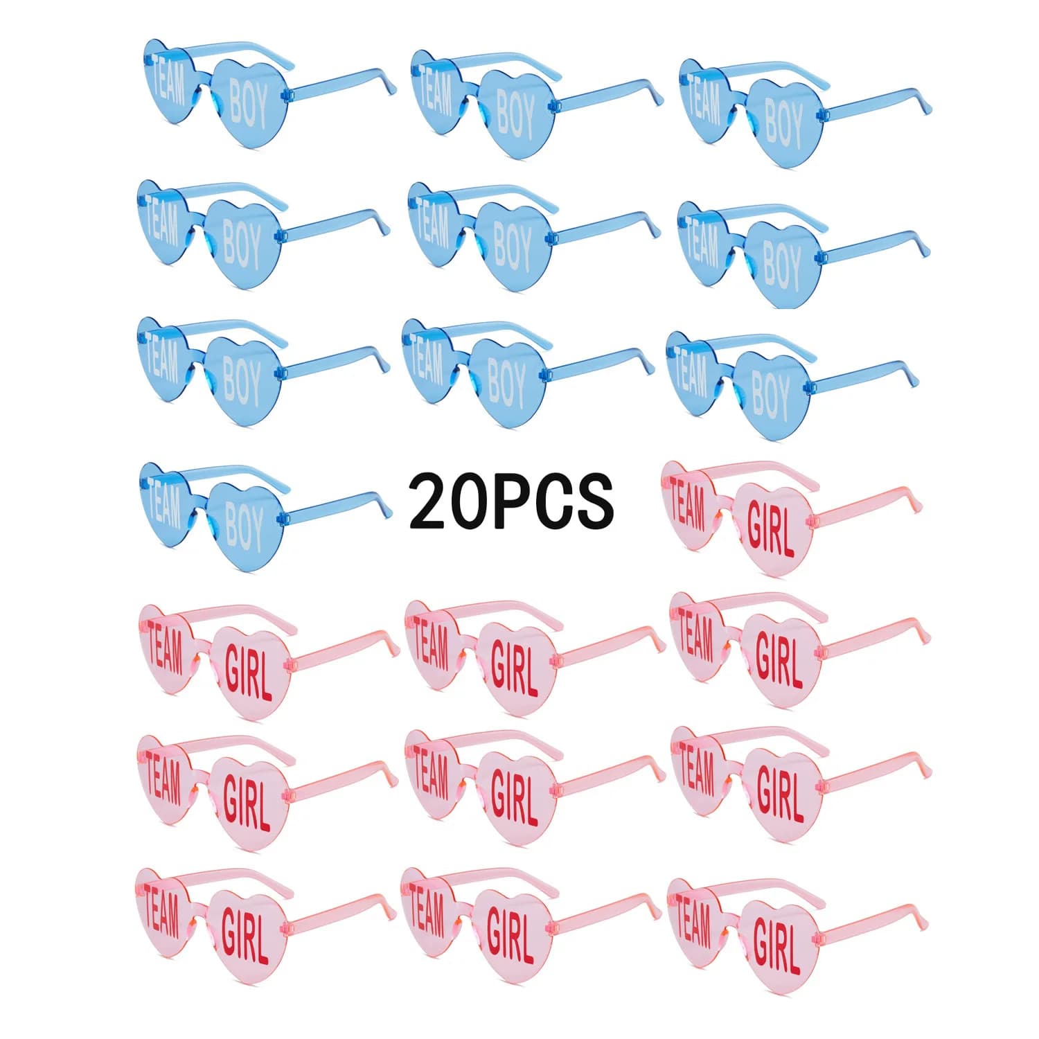 20 pezzi occhiali da sole a forma di cuore per donna plastica amore cat eye occhiali senza montatura lenti colorate festa esclusiva per donne uomini viaggi