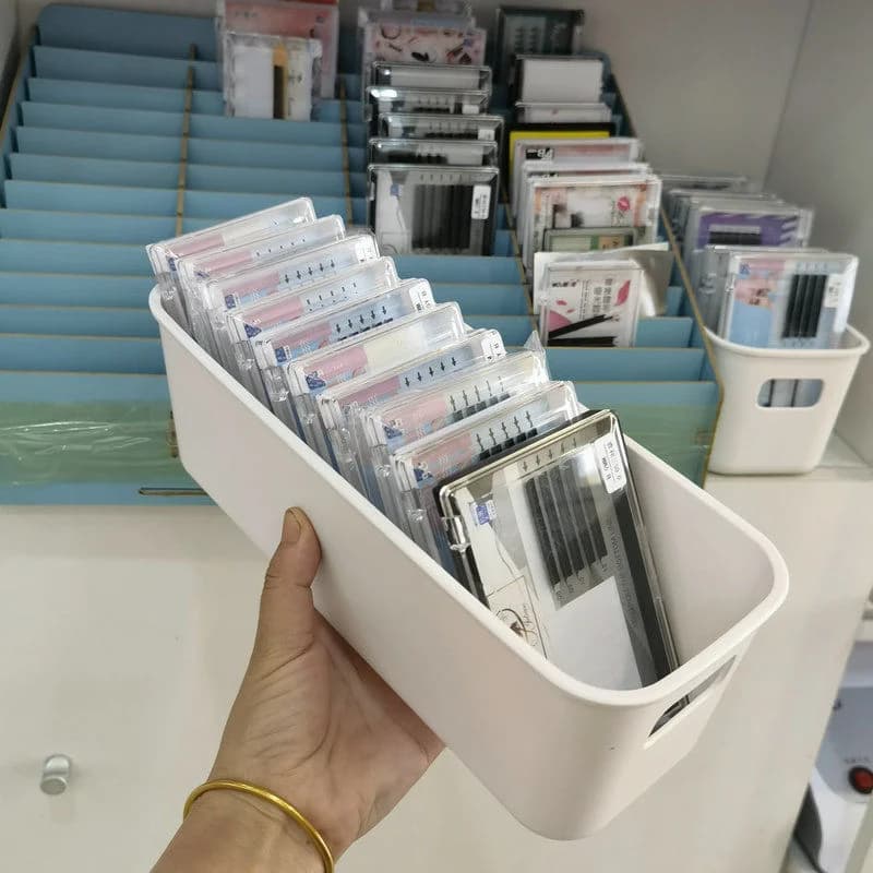 1 Piece Faux Eyelash Storage Box with Tool Organizer for Eyelash Extension - Cosmetic Makeup Tools Case for Eyelash Accessories