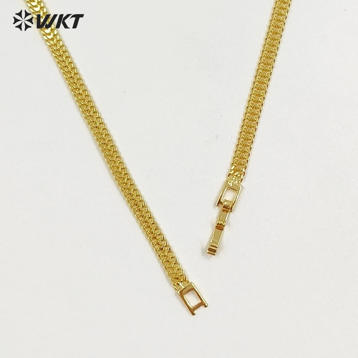 WT-JFN64 Wholesale Fine Snake Chain Texture Yellow Brass 18Inch Clasp Unadjustable Necklace Jewelry Findings