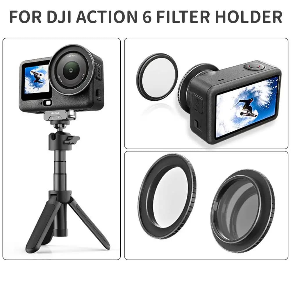 For DJI ACTION 6 filter support for sports camera protection filter frame made of lightweight and durable metal material