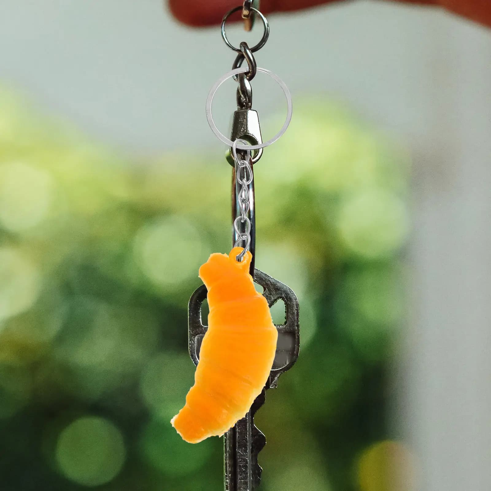 Set di 3 Portachiavi a Forma di Pane, Imitazione Cibo, Croissant e Baguette Realistici, Charm per Borse e Zaini