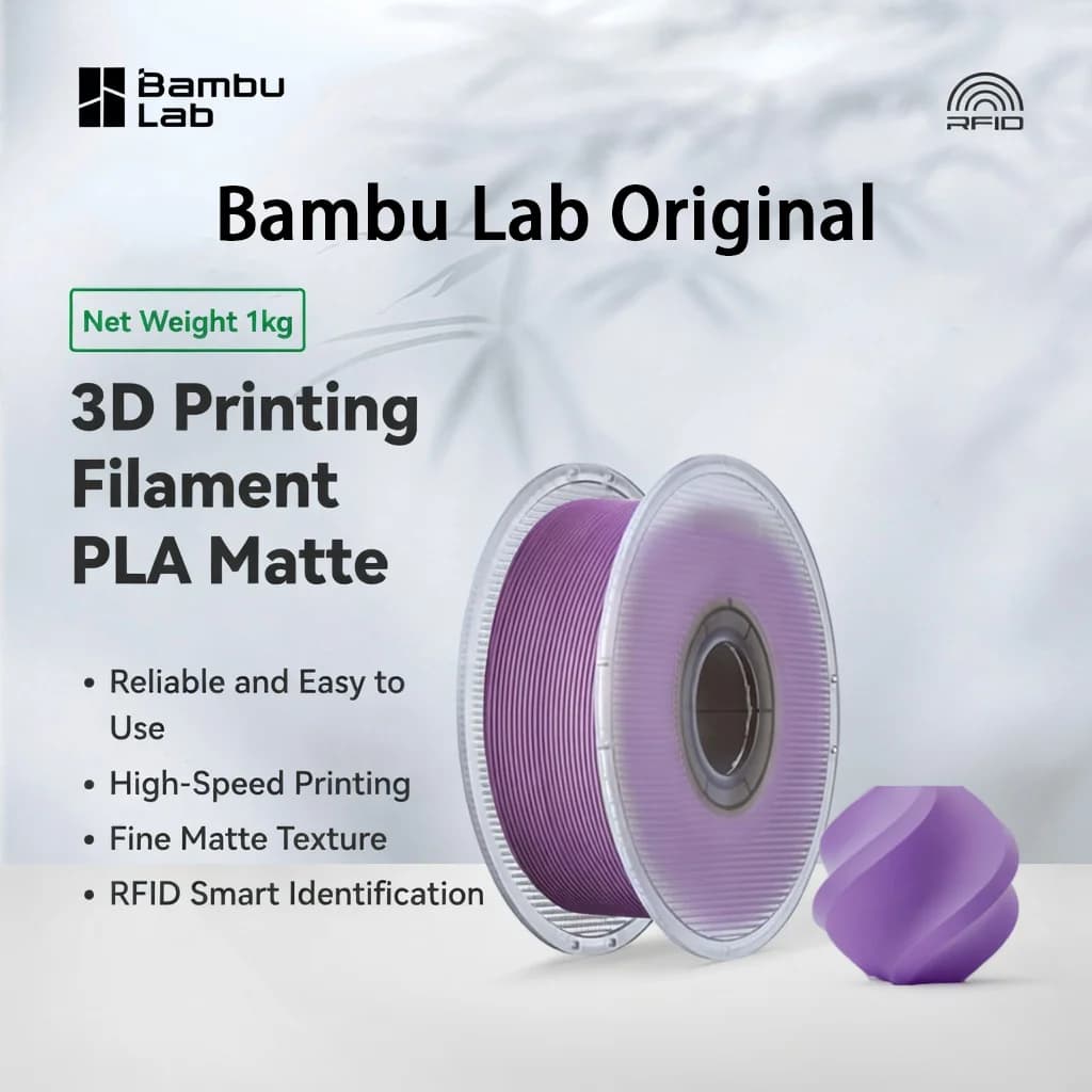 Filament PLA Opaco Bambu Lab 1kg High Strength Easy Removal Support High Speed Printing Support RFID Automatic Recognition Compatible with 3D Printers